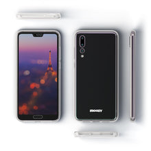 Charger l&#39;image dans la galerie, Moozy 360 Degree Case for Huawei P20 Pro - Full body Front and Back Slim Clear Transparent TPU Silicone Gel Cover
