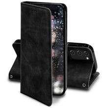Charger l&#39;image dans la galerie, Moozy Marble Black Flip Case for Samsung S20 FE - Flip Cover Magnetic Flip Folio Retro Wallet Case with Card Holder and Stand, Credit Card Slots
