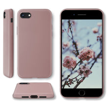 Ladda upp bild till gallerivisning, Moozy Minimalist Series Silicone Case for iPhone SE 2020, iPhone 8 and iPhone 7, Rose Beige - Matte Finish Slim Soft TPU Cover

