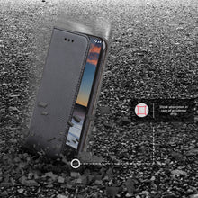 Cargar imagen en el visor de la galería, Moozy Case Flip Cover for Nokia 5.3, Black - Smart Magnetic Flip Case with Card Holder and Stand
