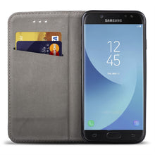 Charger l&#39;image dans la galerie, Moozy Case Flip Cover for Samsung J5 2017, Black - Smart Magnetic Flip Case with Card Holder and Stand
