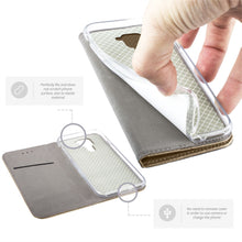 Cargar imagen en el visor de la galería, Moozy Case Flip Cover for Xiaomi Redmi Note 9, Gold - Smart Magnetic Flip Case with Card Holder and Stand
