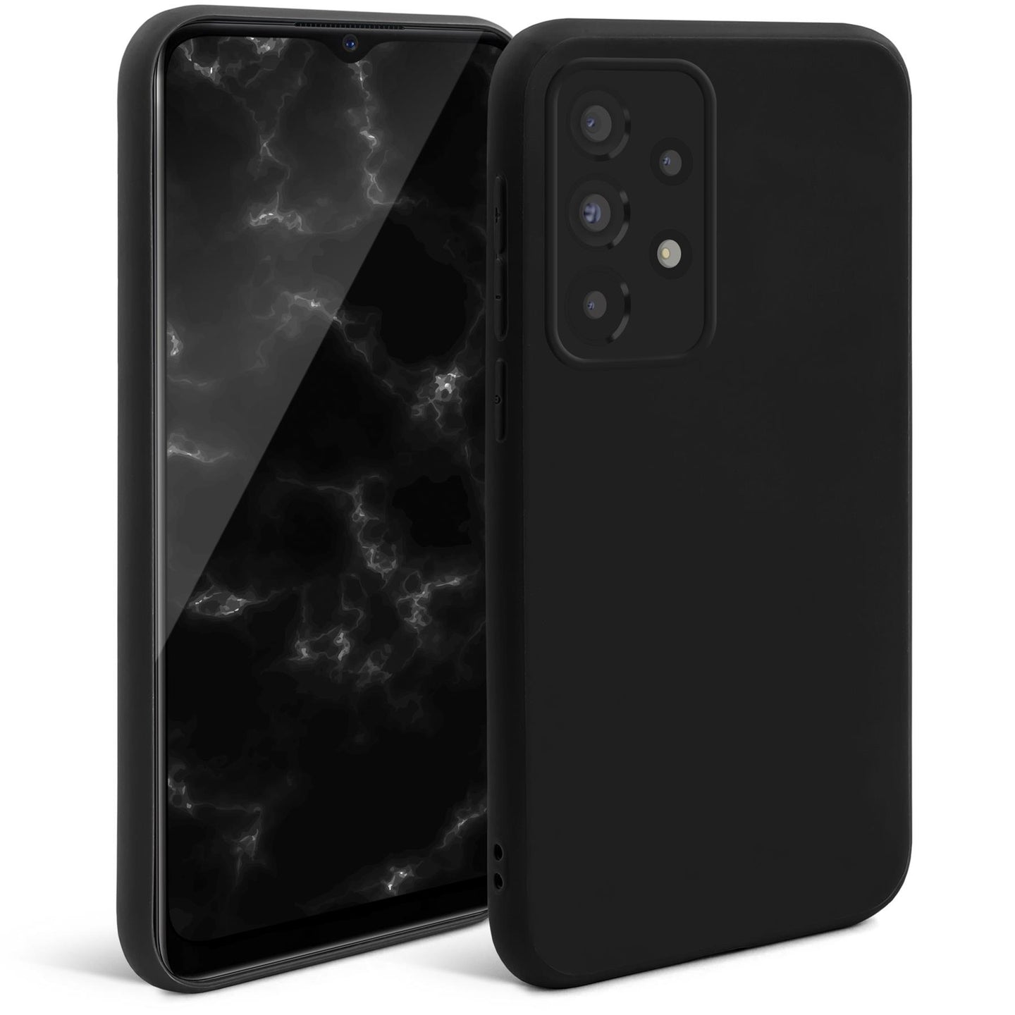 Moozy Minimalist Series Silicone Case for Samsung A13 4G, Black - Matte Finish Lightweight Mobile Phone Case Slim Soft Protective TPU Cover with Matte Surface