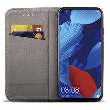 Cargar imagen en el visor de la galería, Moozy Case Flip Cover for Huawei Nova 5T and Honor 20, Black - Smart Magnetic Flip Case with Card Holder and Stand
