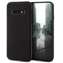 Carica l&#39;immagine nel visualizzatore di Gallery, Moozy Minimalist Series Silicone Case for Samsung S10e, Black - Matte Finish Slim Soft TPU Cover
