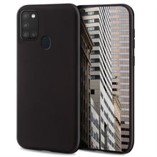 Load image into Gallery viewer, Moozy Lifestyle. Designed for Samsung A21s Case, Black - Liquid Silicone Cover with Matte Finish and Soft Microfiber Lining
