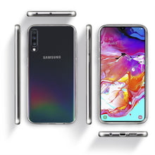 Lade das Bild in den Galerie-Viewer, Moozy 360 Degree Case for Samsung A70 - Transparent Full body Slim Cover - Hard PC Back and Soft TPU Silicone Front
