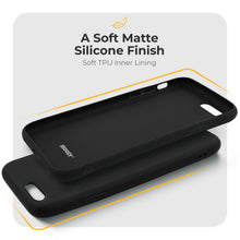 Ladda upp bild till gallerivisning, Moozy Minimalist Series Silicone Case for iPhone SE 2020, iPhone 8 and iPhone 7, Black - Matte Finish Slim Soft TPU Cover
