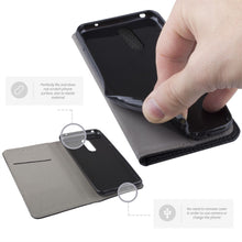 Charger l&#39;image dans la galerie, Moozy Case Flip Cover for Nokia 3.2, Black - Smart Magnetic Flip Case with Card Holder and Stand
