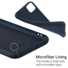 Charger l&#39;image dans la galerie, Moozy Lifestyle. Designed for iPhone 11 Case, Midnight Blue - Liquid Silicone Cover with Matte Finish and Soft Microfiber Lining
