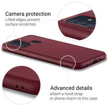 Charger l&#39;image dans la galerie, Moozy Minimalist Series Silicone Case for Samsung A21s, Wine Red - Matte Finish Slim Soft TPU Cover

