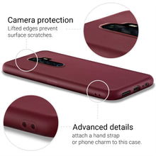 Carica l&#39;immagine nel visualizzatore di Gallery, Moozy Minimalist Series Silicone Case for Oppo Reno2 Z, Wine Red - Matte Finish Slim Soft TPU Cover
