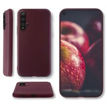Cargar imagen en el visor de la galería, Moozy Minimalist Series Silicone Case for Huawei Nova 5T and Honor 20, Wine Red - Matte Finish Slim Soft TPU Cover
