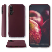 Carica l&#39;immagine nel visualizzatore di Gallery, Moozy Minimalist Series Silicone Case for Huawei Nova 5T and Honor 20, Wine Red - Matte Finish Slim Soft TPU Cover
