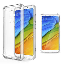 Afbeelding in Gallery-weergave laden, Moozy Shock Proof Silicone Case for Xiaomi Redmi 5 - Transparent Crystal Clear Phone Case Soft TPU Cover
