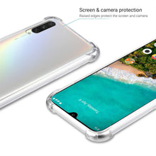 Charger l&#39;image dans la galerie, Moozy Shock Proof Silicone Case for Xiaomi Mi A3 - Transparent Crystal Clear Phone Case Soft TPU Cover
