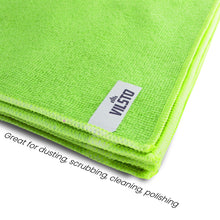 Load image into Gallery viewer, VILSTO Microfibre Cloth, Reusable Lint Free Cloth, Easy Clean Cloth, Window Cleaning, Microfibre Towel, Cleaning Supplies, 30x30 cm, 10 Pieces, Green
