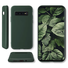 Carica l&#39;immagine nel visualizzatore di Gallery, Moozy Minimalist Series Silicone Case for Samsung S10, Midnight Green - Matte Finish Slim Soft TPU Cover
