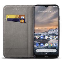 Load image into Gallery viewer, Moozy Case Flip Cover for Nokia 7.2, Nokia 6.2, Black - Smart Magnetic Flip Case with Card Holder and Stand
