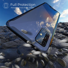 Załaduj obraz do przeglądarki galerii, Moozy Xframe Shockproof Case for Samsung A51 - Black Rim Transparent Case, Double Colour Clear Hybrid Cover with Shock Absorbing TPU Rim
