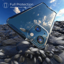 Załaduj obraz do przeglądarki galerii, Moozy Xframe Shockproof Case for iPhone 13 - Black Rim Transparent Case, Double Colour Clear Hybrid Cover with Shock Absorbing TPU Rim
