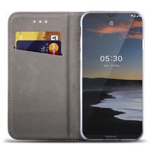 Cargar imagen en el visor de la galería, Moozy Case Flip Cover for Nokia 5.3, Dark Blue - Smart Magnetic Flip Case with Card Holder and Stand
