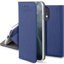 Ladda upp bild till gallerivisning, Moozy Case Flip Cover for Xiaomi Mi 11, Dark Blue - Smart Magnetic Flip Case Flip Folio Wallet Case with Card Holder and Stand, Credit Card Slots
