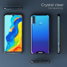 Carica l&#39;immagine nel visualizzatore di Gallery, Moozy Xframe Shockproof Case for Huawei P30 Lite - Black Rim Transparent Case, Double Colour Clear Hybrid Cover with Shock Absorbing TPU Rim
