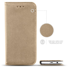 Załaduj obraz do przeglądarki galerii, Moozy Case Flip Cover for Samsung A5 2017, Gold - Smart Magnetic Flip Case with Card Holder and Stand
