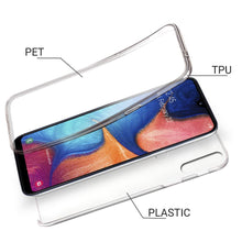 Carica l&#39;immagine nel visualizzatore di Gallery, Moozy 360 Degree Case for Samsung A20e - Transparent Full body Slim Cover - Hard PC Back and Soft TPU Silicone Front
