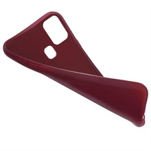 Afbeelding in Gallery-weergave laden, Moozy Minimalist Series Silicone Case for Samsung A21s, Wine Red - Matte Finish Slim Soft TPU Cover
