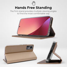 Load image into Gallery viewer, Moozy Case Flip Cover for Xiaomi 12 Pro, Gold - Smart Magnetic Flip Case Flip Folio Wallet Case with Card Holder and Stand, Credit Card Slots, Kickstand Function
