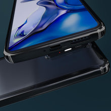 Cargar imagen en el visor de la galería, Moozy Xframe Shockproof Case for Xiaomi 11T and Xiaomi 11T Pro - Black Rim Transparent Case, Double Colour Clear Hybrid Cover with Shock Absorbing TPU Rim
