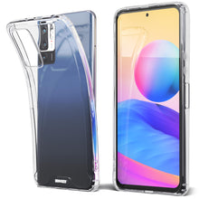 Carica l&#39;immagine nel visualizzatore di Gallery, Moozy Xframe Shockproof Case for Xiaomi Redmi Note 10 5G and Poco M3 Pro 5G - Transparent Rim Case, Double Colour Clear Hybrid Cover with Shock Absorbing TPU Rim
