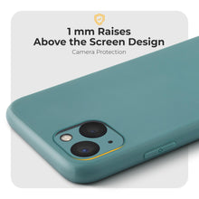Load image into Gallery viewer, Moozy Minimalist Series Silicone Case for iPhone 13 Mini, Blue Grey - Matte Finish Lightweight Mobile Phone Case Slim Soft Protective
