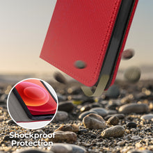 Load image into Gallery viewer, Moozy Case Flip Cover for Xiaomi 12 and Xiaomi 12X, Red - Smart Magnetic Flip Case Flip Folio Wallet Case with Card Holder and Stand, Credit Card Slots, Kickstand Function
