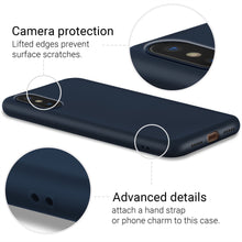 Afbeelding in Gallery-weergave laden, Moozy Lifestyle. Designed for iPhone X and iPhone XS Case, Midnight Blue - Liquid Silicone Cover with Matte Finish and Soft Microfiber Lining
