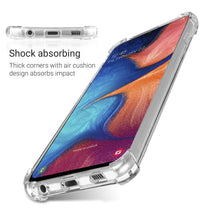 Cargar imagen en el visor de la galería, Moozy Shock Proof Silicone Case for Samsung A20e - Transparent Crystal Clear Phone Case Soft TPU Cover
