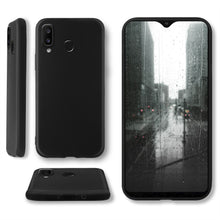 Carica l&#39;immagine nel visualizzatore di Gallery, Moozy Minimalist Series Silicone Case for Samsung A40, Black - Matte Finish Slim Soft TPU Cover
