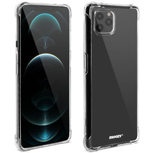 Załaduj obraz do przeglądarki galerii, Moozy Shock Proof Silicone Case for iPhone 12, iPhone 12 Pro - Transparent Crystal Clear Phone Case Soft TPU Cover
