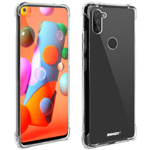 Carica l&#39;immagine nel visualizzatore di Gallery, Moozy Shock Proof Silicone Case for Samsung A11 - Transparent Crystal Clear Phone Case Soft TPU Cover
