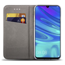 Cargar imagen en el visor de la galería, Moozy Case Flip Cover for Huawei P Smart 2019, Honor 10 Lite, Dark Blue - Smart Magnetic Flip Case with Card Holder and Stand
