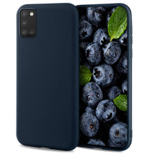 Lade das Bild in den Galerie-Viewer, Moozy Lifestyle. Designed for Samsung A51 Case, Midnight Blue - Liquid Silicone Cover with Matte Finish and Soft Microfiber Lining
