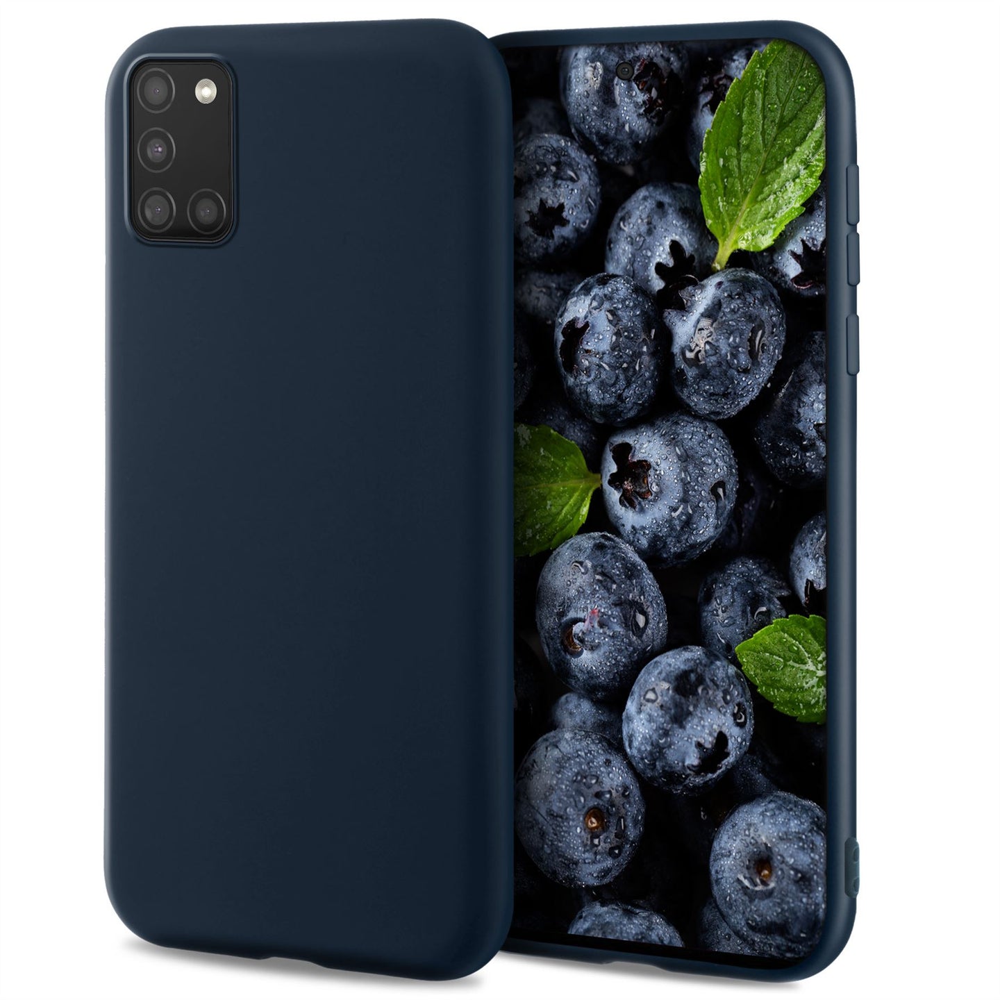 Moozy Lifestyle. Designed for Samsung A51 Case, Midnight Blue - Liquid Silicone Cover with Matte Finish and Soft Microfiber Lining