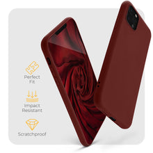 Ladda upp bild till gallerivisning, Moozy Minimalist Series Silicone Case for iPhone 12, iPhone 12 Pro, Wine Red - Matte Finish Slim Soft TPU Cover
