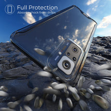 Carica l&#39;immagine nel visualizzatore di Gallery, Moozy Xframe Shockproof Case for Xiaomi Redmi Note 10 Pro and Note 10 Pro Max - Black Rim Transparent Case, Double Colour Clear Hybrid Cover

