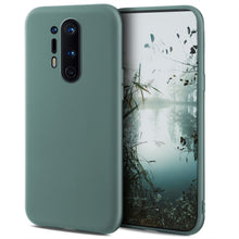Cargar imagen en el visor de la galería, Moozy Minimalist Series Silicone Case for OnePlus 8 Pro, Blue Grey - Matte Finish Slim Soft TPU Cover
