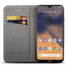 Carica l&#39;immagine nel visualizzatore di Gallery, Moozy Case Flip Cover for Nokia 2.3, Black - Smart Magnetic Flip Case with Card Holder and Stand
