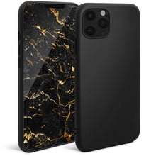 Charger l&#39;image dans la galerie, Moozy Minimalist Series Silicone Case for iPhone 11 Pro, Black - Matte Finish Slim Soft TPU Cover
