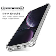 Cargar imagen en el visor de la galería, Moozy Shock Proof Silicone Case for iPhone XR - Transparent Crystal Clear Phone Case Soft TPU Cover
